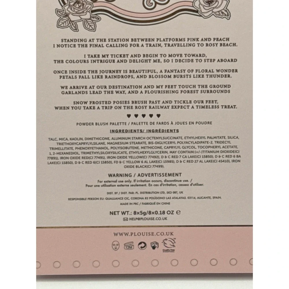 PLouise The Rosy Railway‎ Blush Palette The PLouise Express Advent Calendar BNIB